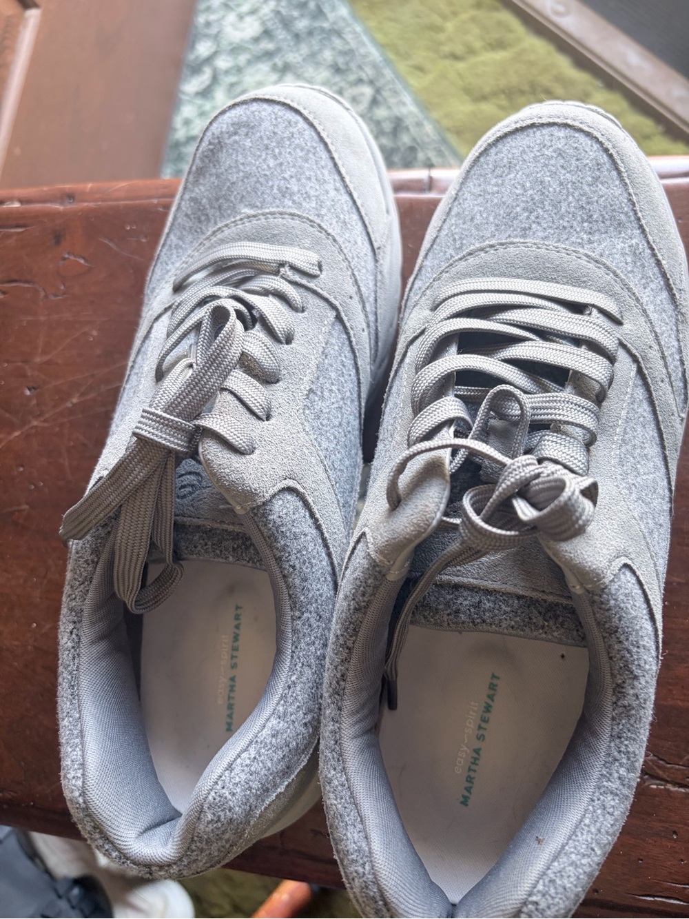 Easy Spirit-Martha Stewart Women's Gray Felt & Suede Athletic Sneakers Sz11